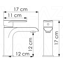 Grifo de lavabo negro mate monomando - Serie Turia