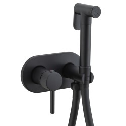 Grifo de bidé empotrado negro mate - Agua fría y caliente