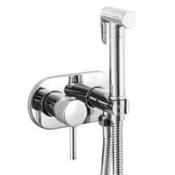 Grifo de bidet empotrado negro mate pared 2 vías agua fría y caliente Spray Kit