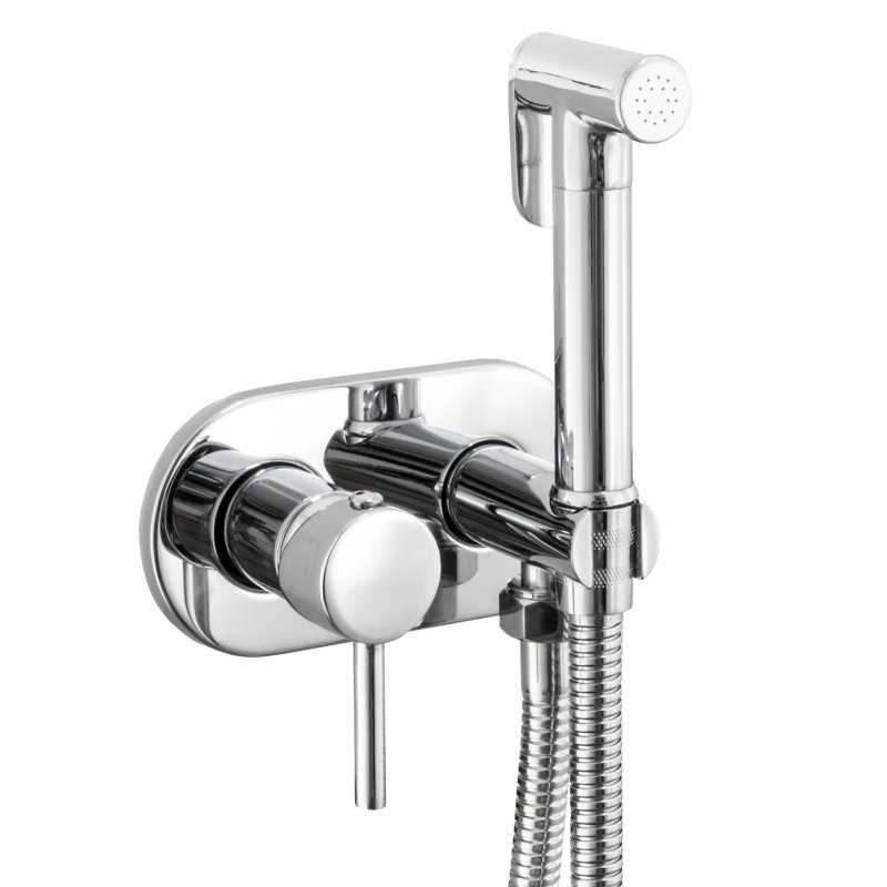 Grifo de bidet empotrado negro mate pared 2 vías agua fría y caliente Spray Kit Grifo de bidet empotrado negro mate pared 2 vías agua fría y caliente Spray Kit