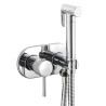 Grifo de bidet empotrado negro mate pared 2 vías agua fría y caliente Spray Kit