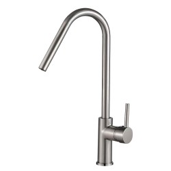 Grifo de cocina monomando acero cepillado con PVD - Serie Misuri