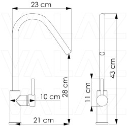 Grifo de cocina monomando dorado cepillado con PVD - Serie Misuri