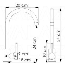 Grifo de cocina monomando giratorio nikel