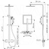 Columna de ducha termostática cuadrada (latón y acero inoxidable)