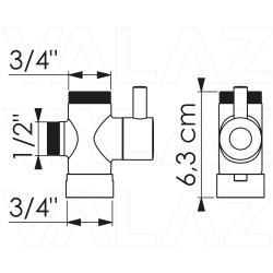 Distribuidor barra de ducha dorado cepillado