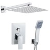 Ducha empotrada con caja pared con rociador extraplano serie Limia