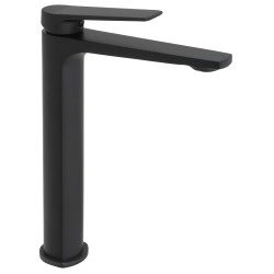 Grifo de lavabo alto pica monomando negro mate serie Valdivia