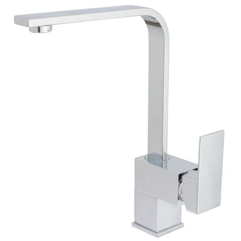 Grifo de cocina giratorio cuadrado monomando cromado serie Lor