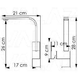 Grifo de cocina giratorio cuadrado monomando cromado serie Lor