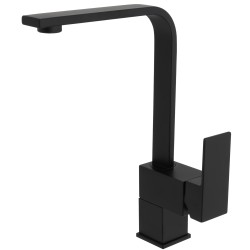 Grifo de cocina giratorio cuadrado monomando negro mate - serie Lor