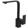 Grifo de cocina giratorio cuadrado monomando negro mate - serie Lor