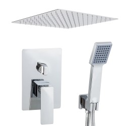 Ducha empotrada con caja ras con rociador extraplano serie Limia