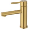 Grifo de lavabo oro cepillado monomando caño recto Grifo de lavabo oro cepillado monomando caño recto