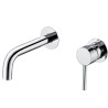 Grifo lavabo empotrado caño 15cm fino redonda fijo cromado