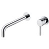 Grifo lavabo empotrado caño 26cm fino redondo fijo cromado