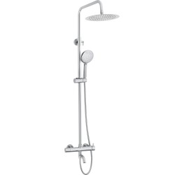 Barra de ducha/bañera monomando acero inoxidable redonda cromado serie Jabalon