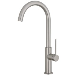 Grifo de cocina monomando alto acero cepillado serie Flumen
