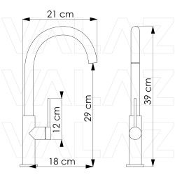 Grifo de cocina monomando alto blanco serie Flumen