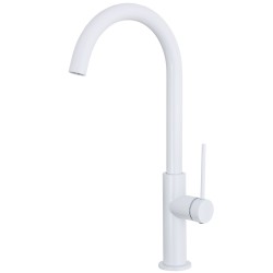 Grifo de cocina monomando alto blanco serie Flumen