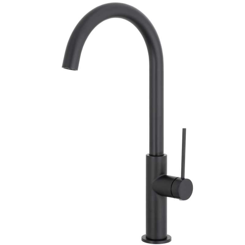Grifo de cocina monomando negro mate serie Flumen