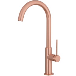 Grifo de cocina monomando alto oro rosa cepillado serie Flumen