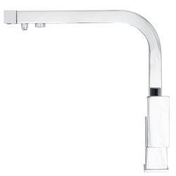 Grifo de cocina monomando 3 vías cuadrado con osmosis en cromado serie Porcos