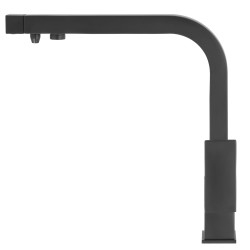 Grifo de cocina monomando 3 vías cuadrado con osmosis en negro serie Porcos