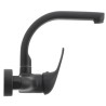 Grifo de cocina a pared redondo negro mate serie Genil