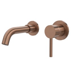 Grifo oro rosa empotrado caño corto 15cm monomando