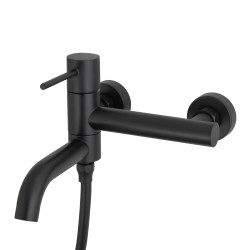 Grifo ducha/bañera negro mate monomando serie Ebro