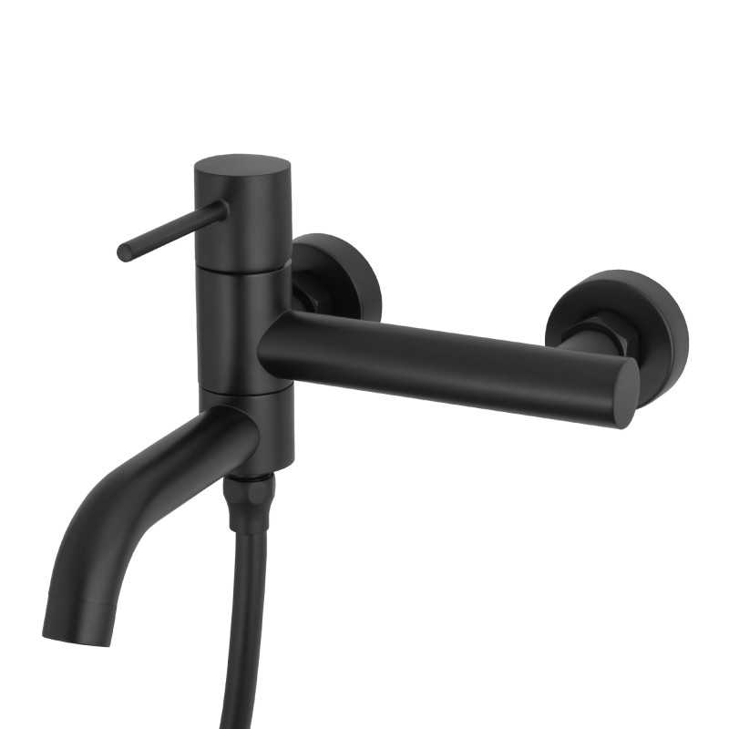 Grifo ducha/bañera negro mate monomando serie Ebro