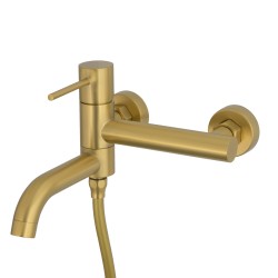 Grifo ducha/bañera oro mate monomando serie Ebro