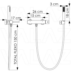 Grifo ducha negro mate monomando serie Ebro