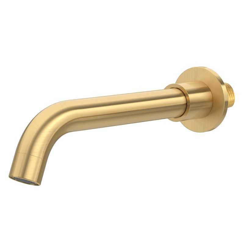 Caño corto 21cm de grifo empotrado dorado cepillado