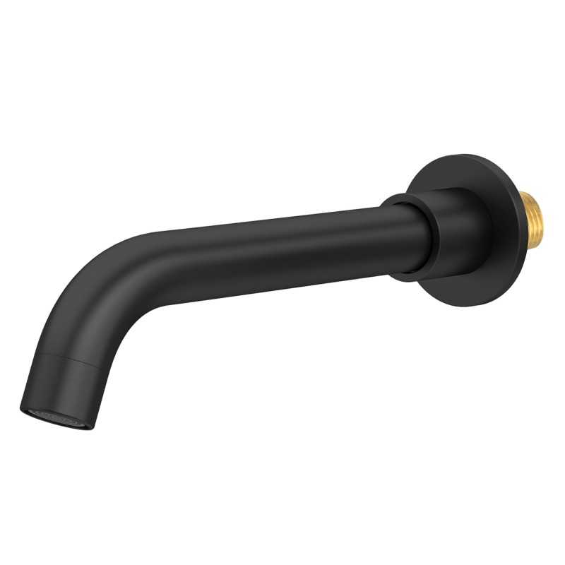 Caño negro mate de 21cm de grifo empotrado