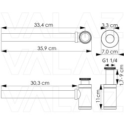 Sifón visto de lavabo rosa cepillado