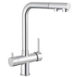 Grifo de cocina monomando 3 vías redondo con osmosis y extraíble en cromado serie Vernisa