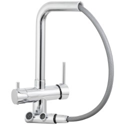 Grifo de cocina monomando 3 vías redondo con osmosis y extraíble en cromado serie Vernisa