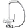 Grifo de cocina monomando 3 vías redondo con osmosis y extraíble en cromado serie Vernisa