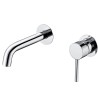 Grifo lavabo empotrado caño 15cm fino redonda fijo cromado