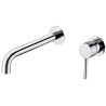 Grifo lavabo empotrado caño 26cm fino redondo fijo cromado