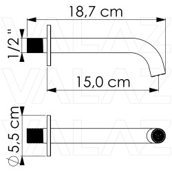 Caño 15CM DV001/15 cromado