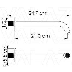 Caño 21CM DV001/21 cromado