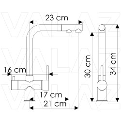 Grifo de cocina monomando 3 vías redondo con osmosis y extraíble en blanco serie Vernisa