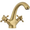 Grifo lavabo retro dorado envejecido bimando Serie Adaja