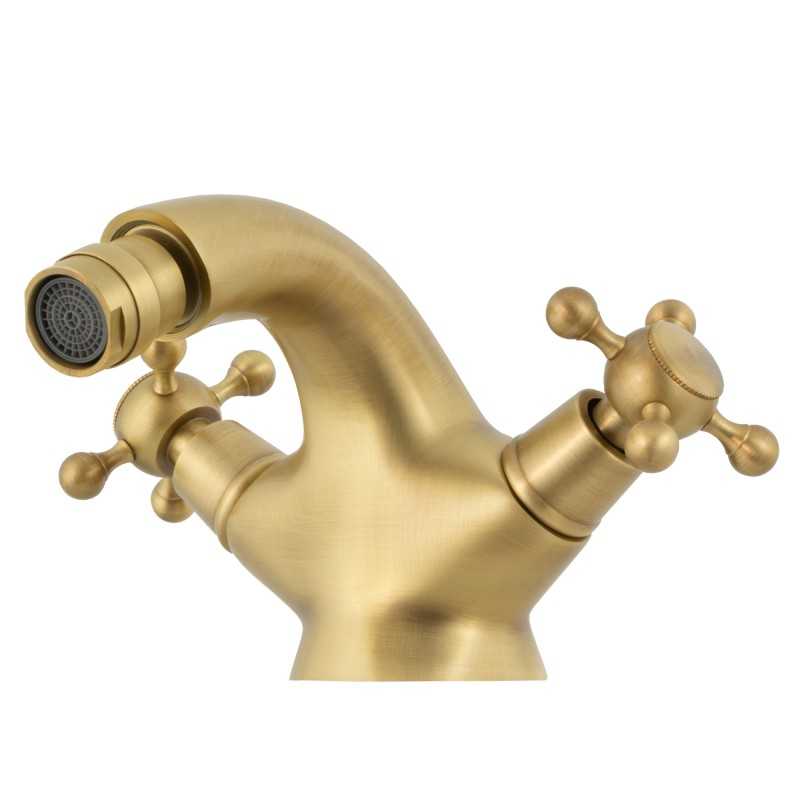 Grifo de bidé bimando dorado envejecido vintage Serie Adaja