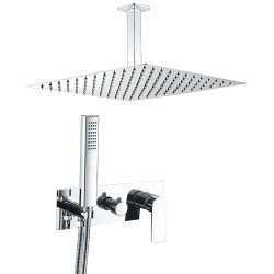 Ducha empotrada cuadrada monomando cromada techo