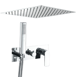 Ducha encastrada a ras de techo cromada monomando