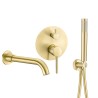 Grifo de bañera empotrado dorado cepillado monomando